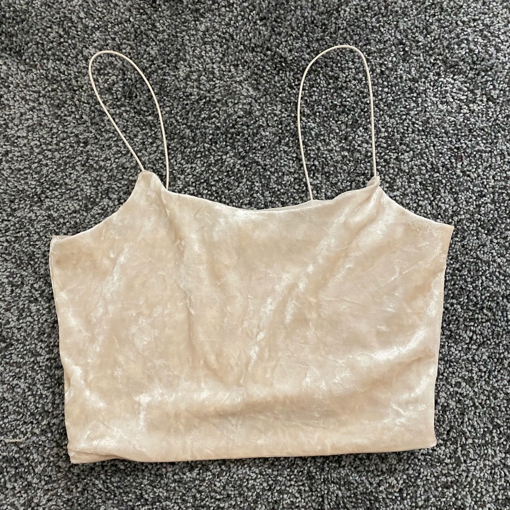 Garage velvet crop top champagne color